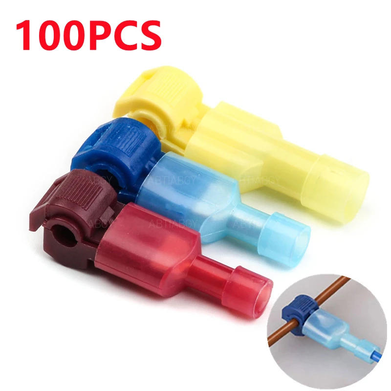 Description Picture 2 of item10/20/50/100Pcs T-Tap Connector Quick Electrical Cable Connector Snap Splice Lock Wire Terminal Waterproof Crimp Wire Terminal