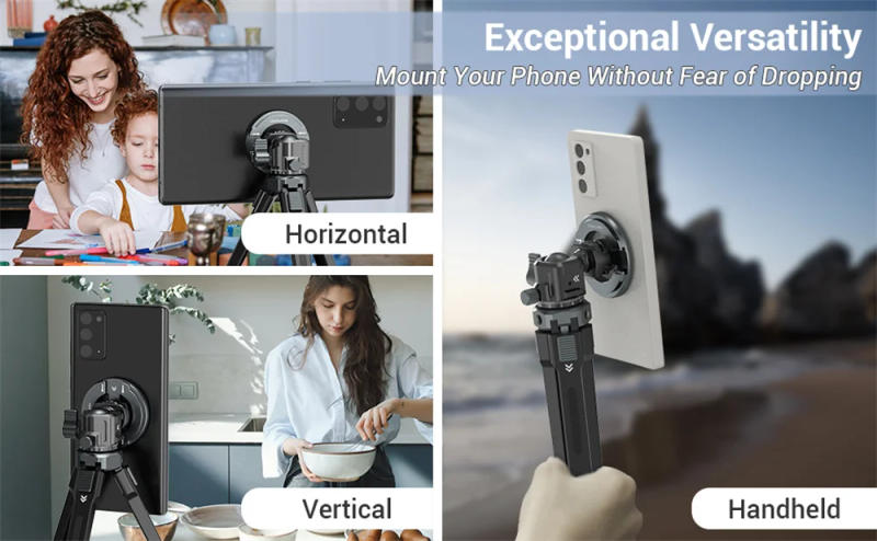 Description Picture 6 of itemLEAPLIGHT Magnetic Phone Tripod Mount with 1/4” Screw Hot Shoe Adapter for Magsafe Iphone 16 15 14 13 Mic Light Tripod Ball Head