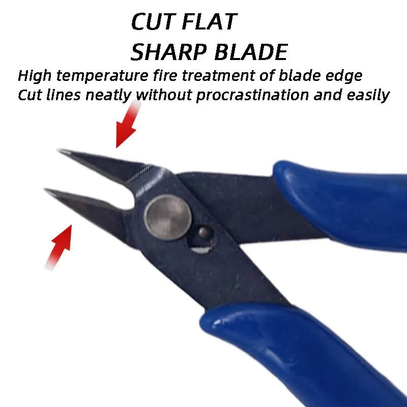 Description Picture 6 of item10PCS 170 Model Scissors Blue Diagonal Pliers Electronic Pliers Plastic Water Nozzle Pliers Electronic Cutting Nozzle Pliers
