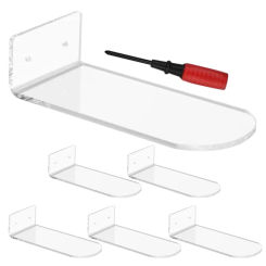 6 Pcs Acrylic Floating Shoe Rack Transparent Shelves Hanging Organizers Wall Holder Display Stand Sports