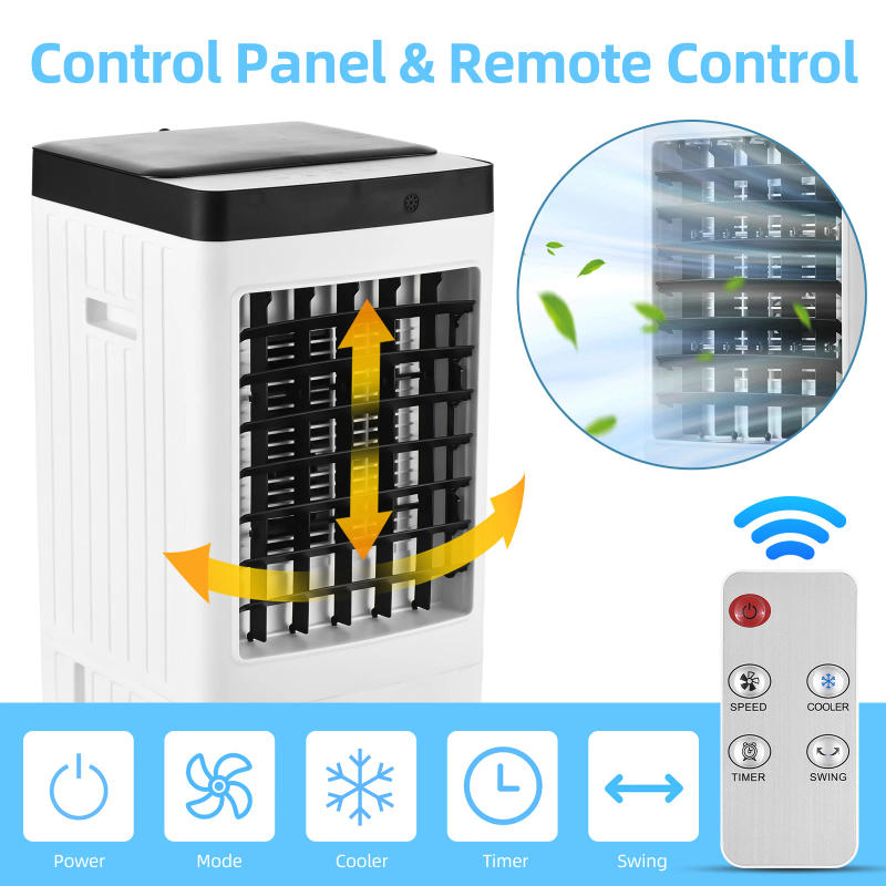 Description Picture 4 of itemEvaporative Air Cooler 100° Oscillation Swamp Cooler with Remote Control 3 Wind Speeds Quiet Operation Bladeless Cooling Fan