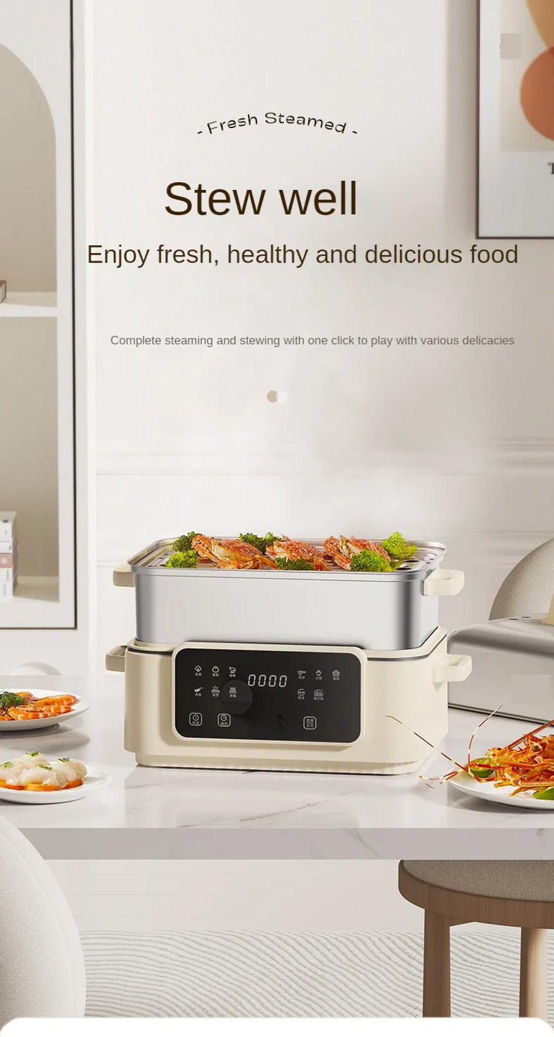 Description Picture 2 of item220V 2 Layers/3 Layers Available Electric Steaming Cooking Machine Intelligent Food Meals Steam Cooker Multi Cooker Hot Pot