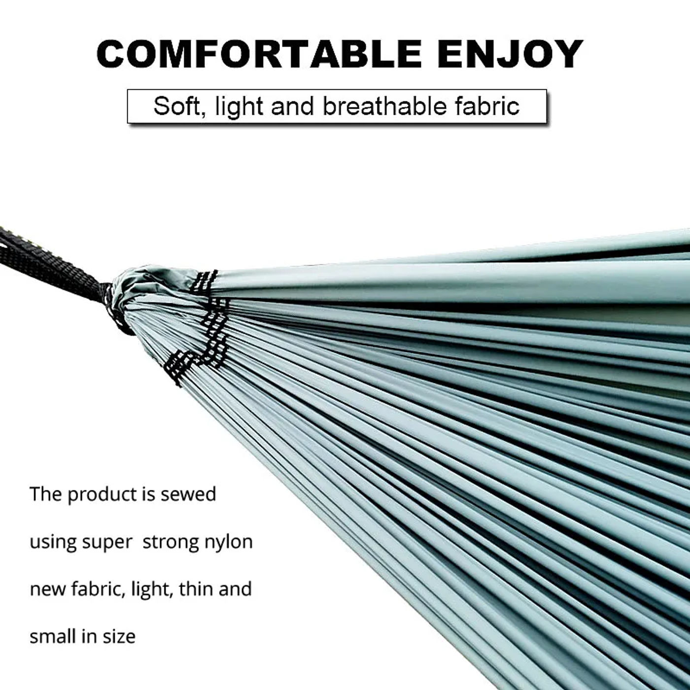 Description Picture 4 of item300x140cm Camping Parachute Hammock Single Portable Outdoor Indoor Nylon Hammock Adult Child Swing for Adventure Garden Backyard