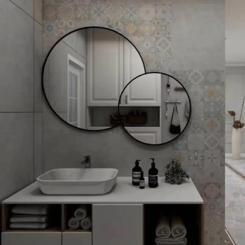 Haircut Design Miror Bathroom Safety Aesthetic Irregular Mirror Light Makeup Espelho Grande Para Quarto Home Improvement