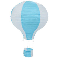 12inch Hot Air Balloon Paper Lantern Lampshade Ceiling Light Wedding Party Decor Blue Stripes