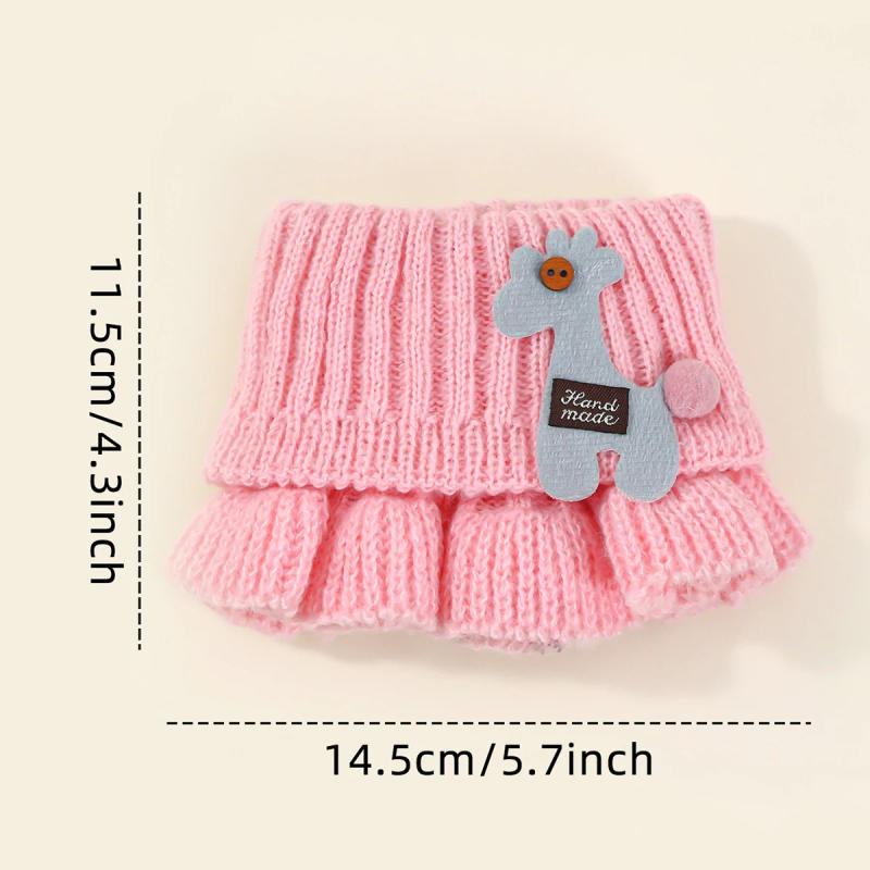 Description Picture 5 of itemBaby Scarf Winter Neck Warmer for Kids Children Boys Girls Woolen Knitted Mustache Solid Warm Crochet Scarves Plaid Fashion Doll