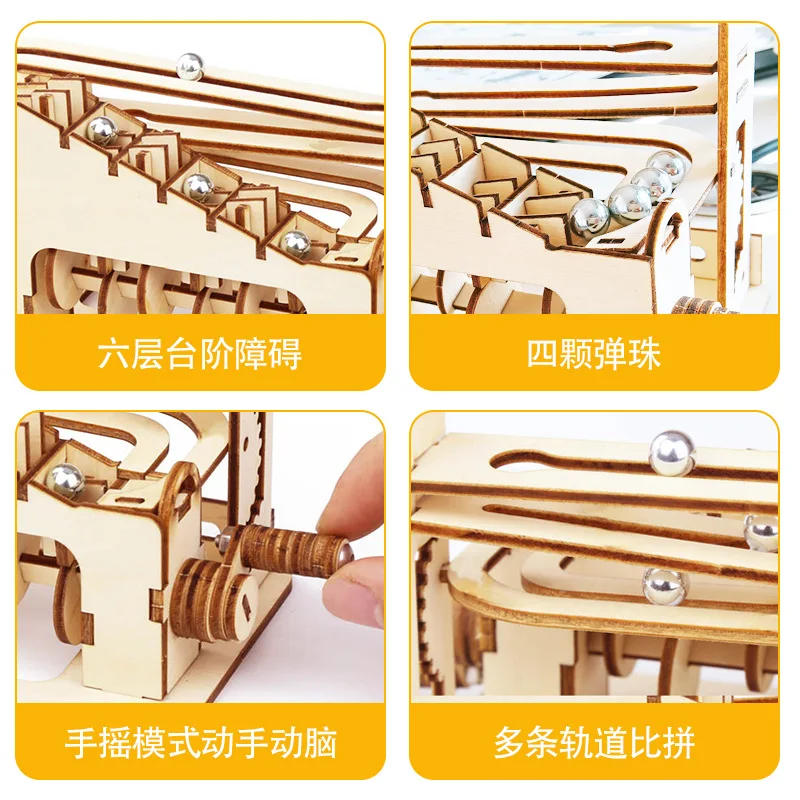 Description Picture 4 of itemWood DIY Crafts Kit Spiral Marble Run 3D Wooden Jigsaw Puzzle Package for Teens Friend DIY Model Building Gift Home Decorator