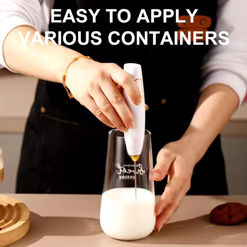 Description Picture 5 of itemRechargeable Electric Milk Frother Handheld - USB Charging Mini Whisk with 1 Speed Control, Stainless Steel Whisk Head for Coffe