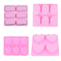 Hot Sale Fashion Silicone Soap Mold Flower Pattern 6-hole Rectangular Handmade Soap Making DIY Mould Accessory