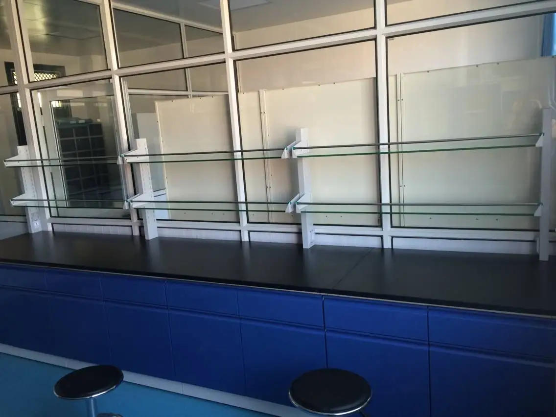 Description Picture 3 of itemLab table with reagent shelf drawer physical chemistry medical science lab furniture