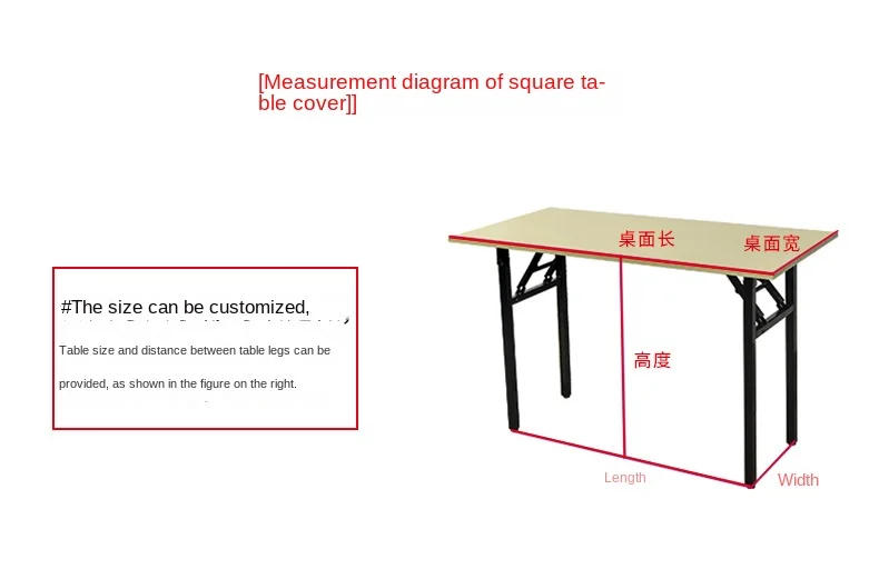 Description Picture 3 of item4FT5FT6FT8FT Stretch Table Cover Cocktail Table Cover Meeting Wedding Banquet Rectangular Table Cover Tablecloth white