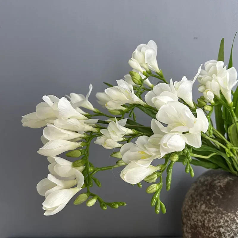 Description Picture 5 of item4pcs/lot Simulation Freesia Branches Silk Fake Flowers Festival Party Decoration Pink Fragrant Snow Orchid Artificial Flower