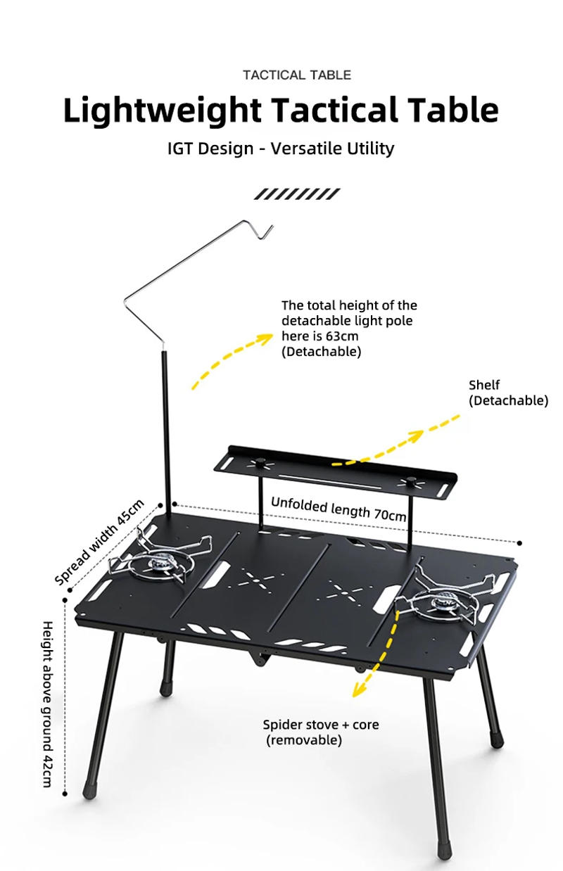 Description Picture 6 of itemHOMFUL Lightweight Portable Folding Camping Table Multifunctional Practical Aluminum Alloy Outdoor Garden Party Picnic Table
