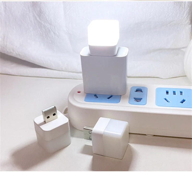 Description Picture 5 of item1-10Pcs USB Night Light Mini LED Night Light USB Plug Lamp Power Bank Charging USB Book Lights Round Reading Eye Protection Lamp