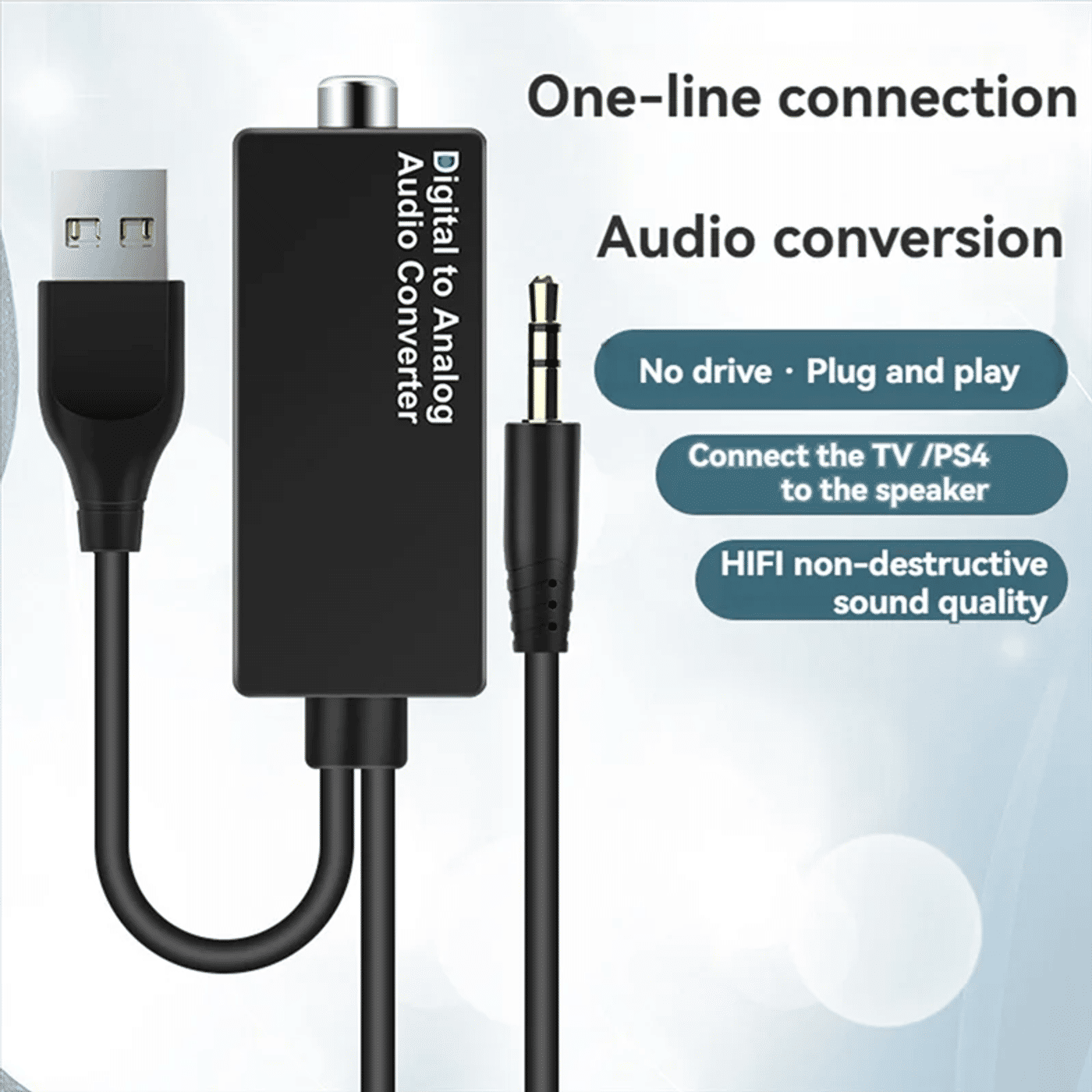Description Picture 5 of itemDigital To Analog Audio Converter Digital To Coaxial Analog 3.5Mm USB Decoder Adapter For TV For  For PS4ABGI