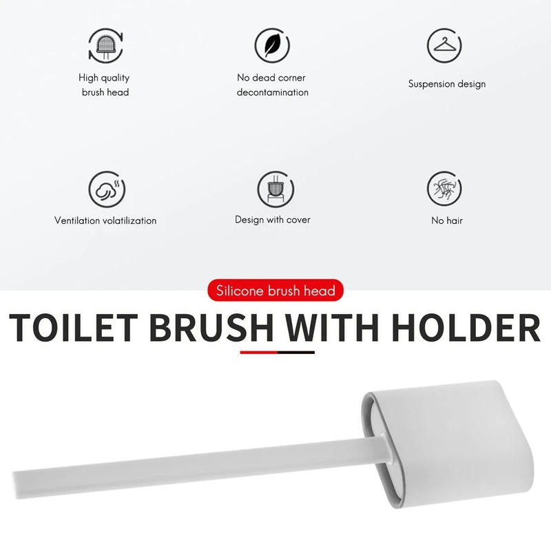 Description Picture 6 of itemJFBL Hot Toilet Brush With Holder - 2 Pack Of Deep Cleaner Silicone Toilet Brushes And Holders Quick Drying Set With Hook