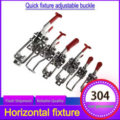 1/2pc 304 Stainless Steel / Iron Galvanized Quick Fixture Adjustable Buckle Lock Clamp Box Buckle Horizontal Fixture Door Bolt