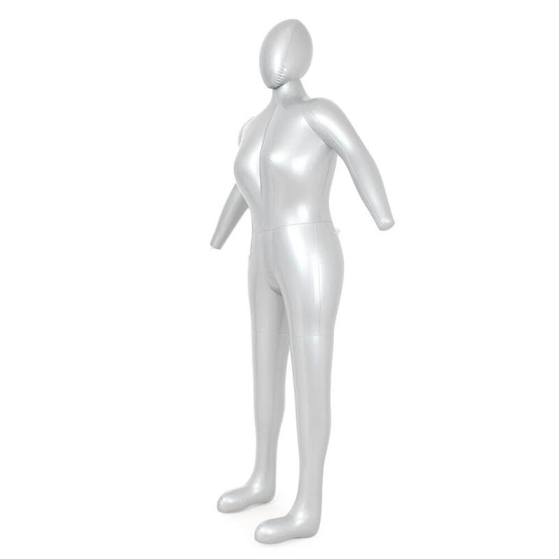 Description Picture 3 of itemFull Body Woman Female Inflatable Mannequin Dummy Torso Display Model PVC Silver Mannequins DIY Apparel Sewing Supplies Crafts