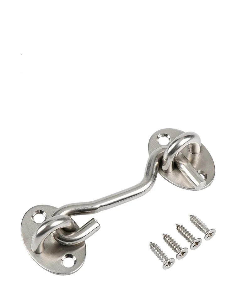 Description Picture 5 of itemDoor Window Hook Black Stainless Steel Window Lock with Safety Switch Cabin Window Hook Door Eye Latch Catch Holder with Screws