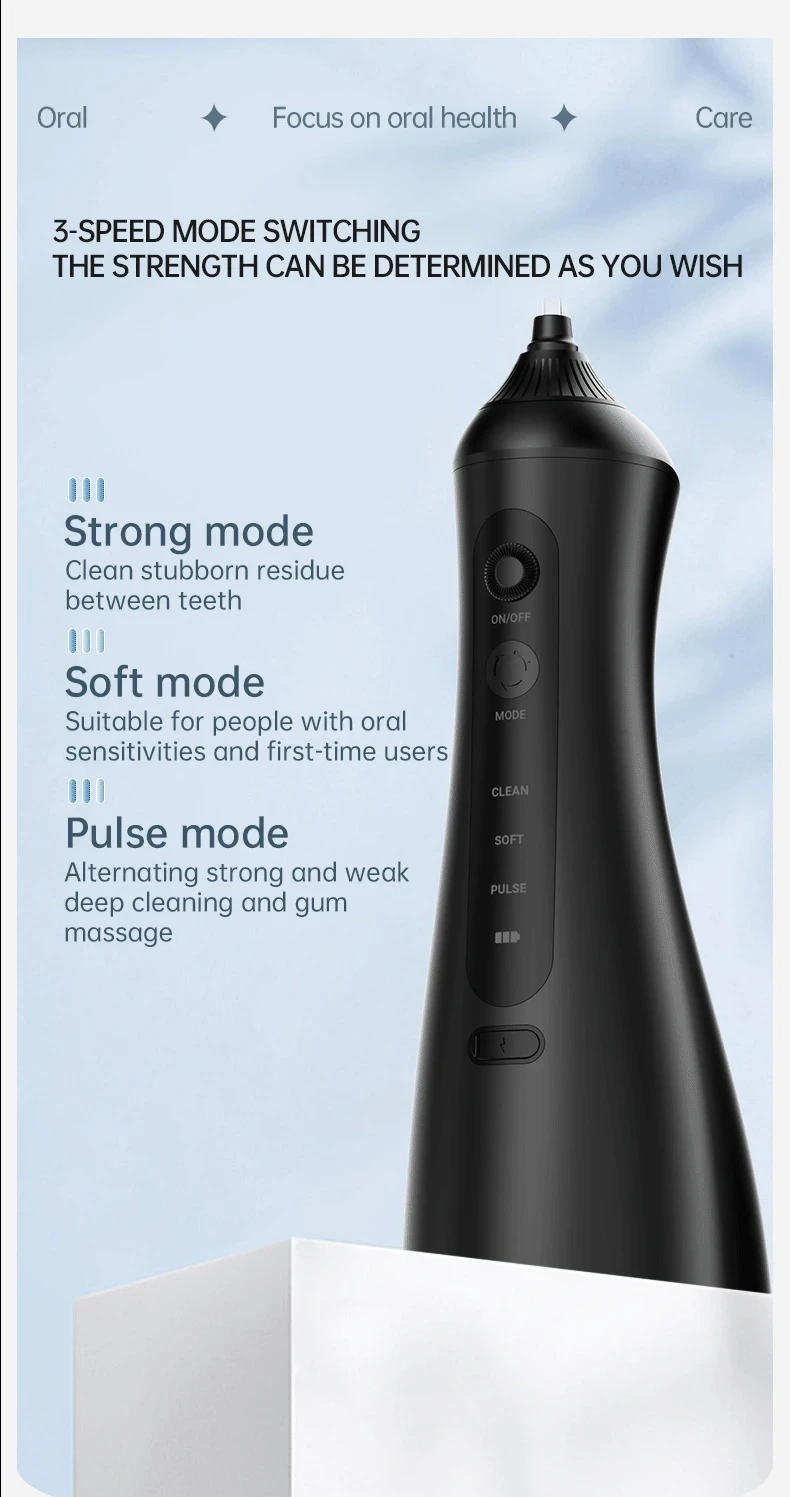 Description Picture 5 of itemIconic Brand Youpin Water Flossers Oral Irrigator Rechargeable Portable Dental 3 Modes Water Tank for Teeth Waterproof Teeth Cleaner