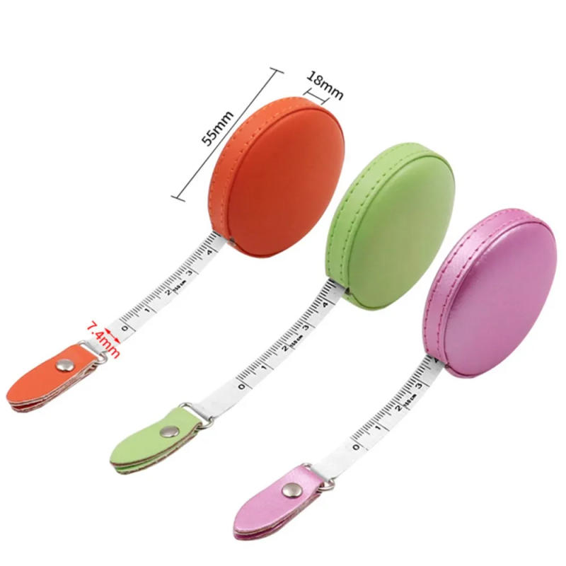 Description Picture 2 of item150cm Portable Retractable Ruler Leather Measuring Tape Centimeter Inch Roll Tape Auto Shrink Measures Height Children Ruler
