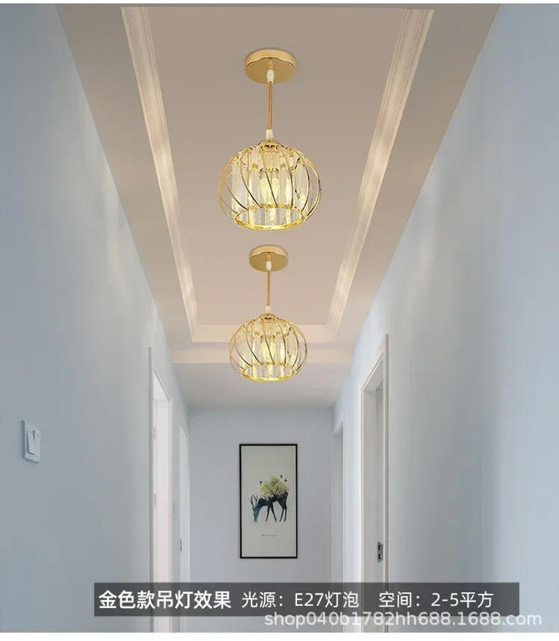 Description Picture 5 of itemLantern Crystal Chandelier Aisle Light Simple Modern Bedroom Bedside Lamps Corridor Chandelier Nordic LED Ceiling Balcony Lights
