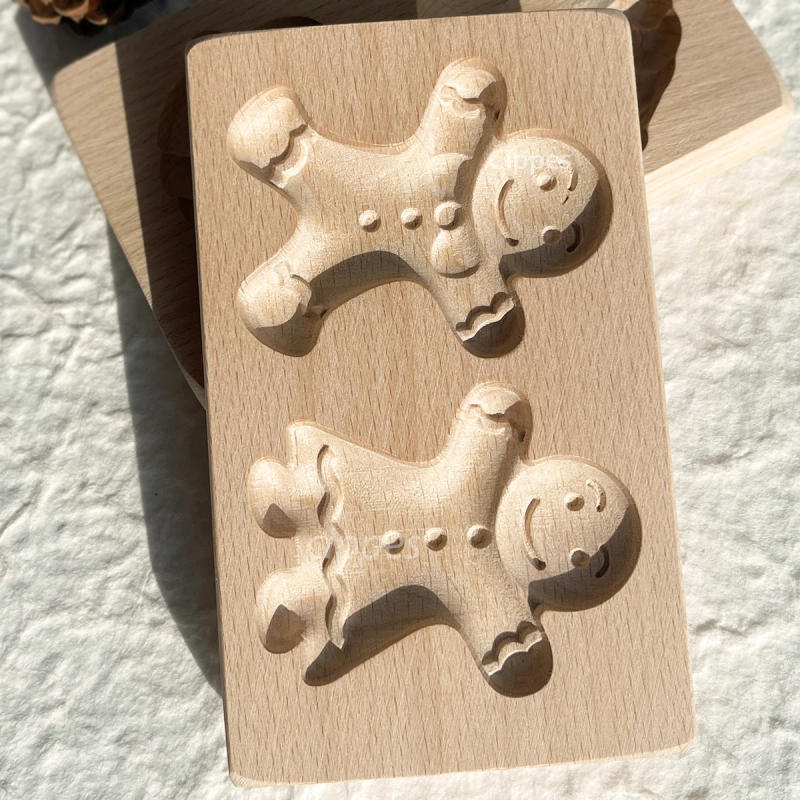 Description Picture 3 of itemWooden Cookie Molds for Christmas, DIY 3D Engraved Embossed Biscuit Cutter Moulds, Xmas Tree Snowflake Santa Claus Gingerbread