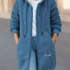 Spring Fluff Coats Khaki Hoodie Long Sleeve Loose Thick Warm Coat Female Spring New Elegant Trendy Casual Ladies Clothes