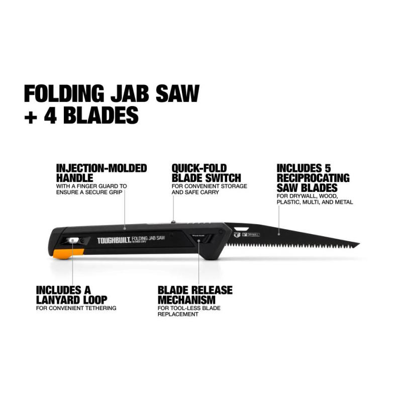 Description Picture 3 of itemToughBuilt TB-H4S5-23FU Folding Jab Saw + 4 Blades Hand Tools Accessories
