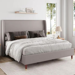 Queen Bed Frame Upholstered Bed 51.2" High Platform Bed with Wingback Headboard/No Box Spring Needed/Easy Assembly,Bed Frames