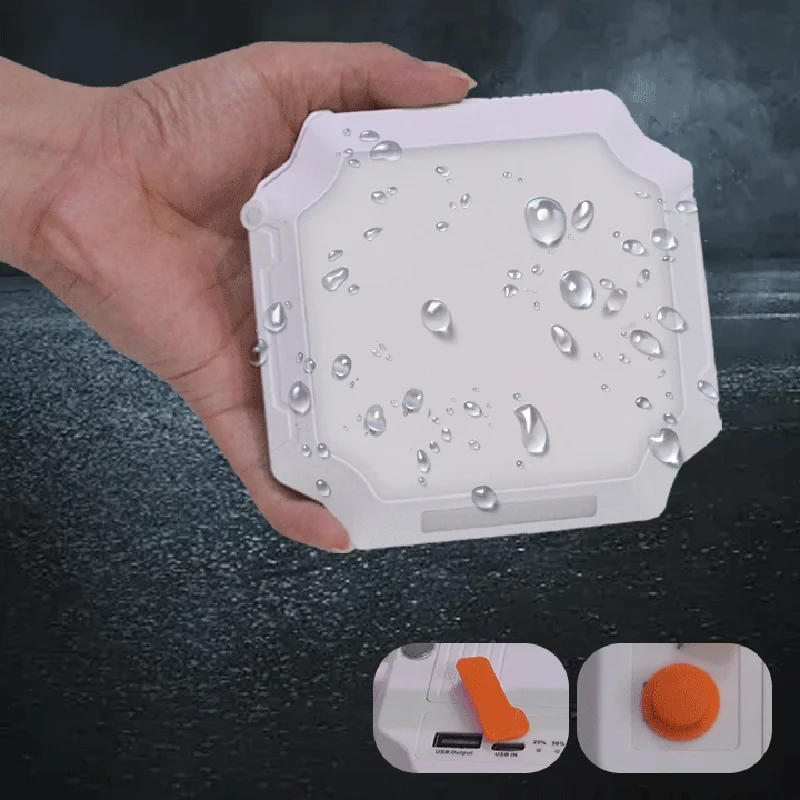 Description Picture 6 of item1PC Outdoor USB Rechargeable LED Square Lamp 200W Emergency Light Hook Up Camping Fishing Portable Lantern Night Lights LT084