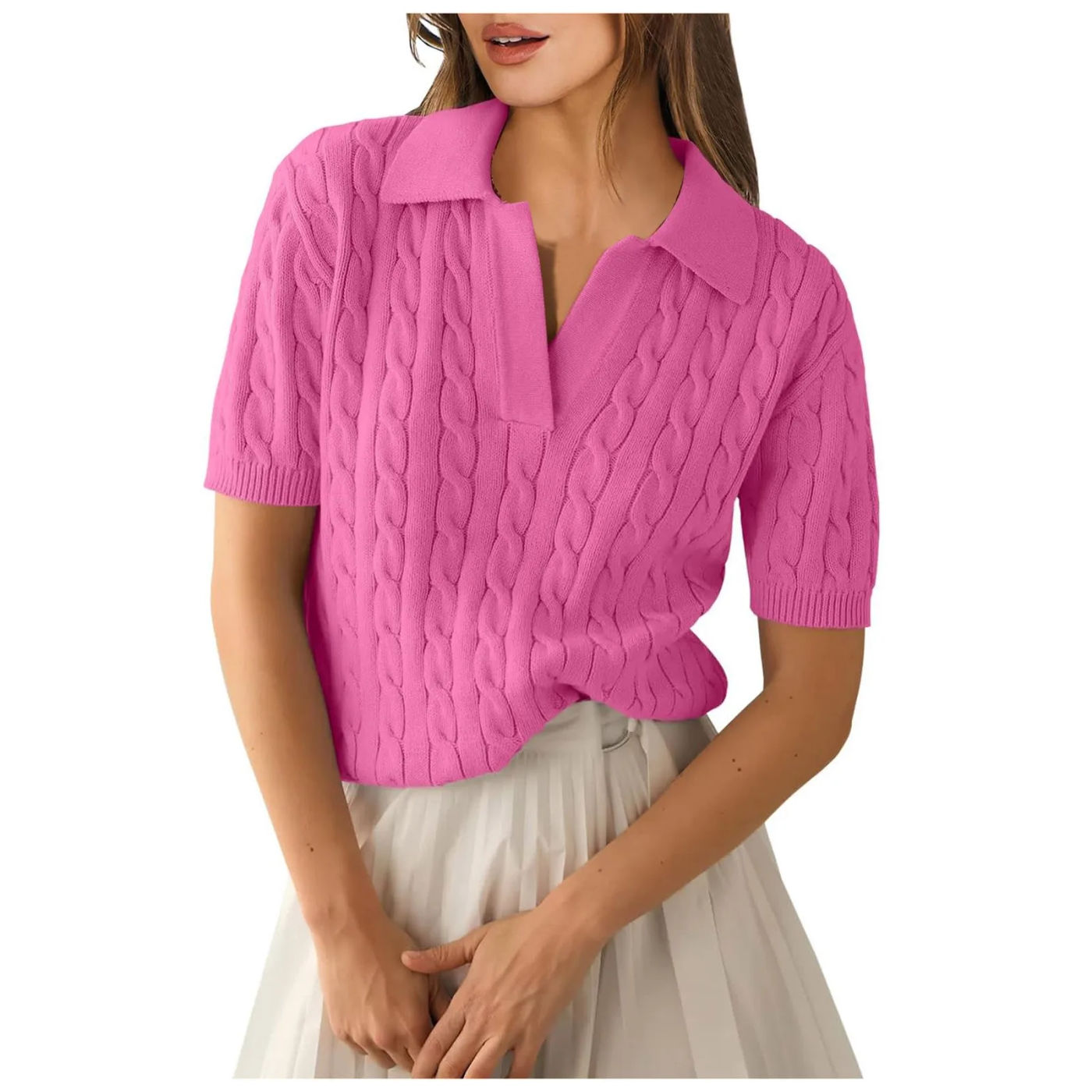Description Picture 6 of itemVest Sweater Womens Short Sleeve Sweaters Tops V Neck Knit Casual Soft Pullover Shirts 2024 Summer Maternity Sweater Vest