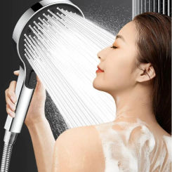 6 Mode Pressure Boost Shower Head Multifunction Adjustable 13.5CM Big Panel Large Water Shower Nozzle Massage Bathroom Accessory