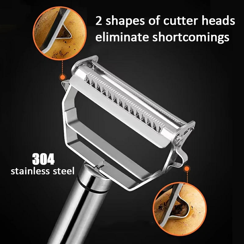 Description Picture 5 of item4in1 Peeler Multifunction Grater Julienne Peeler Vegetable Fruit Peeler Stainless Steel Potato Slicer Shredder Kitchen Tool