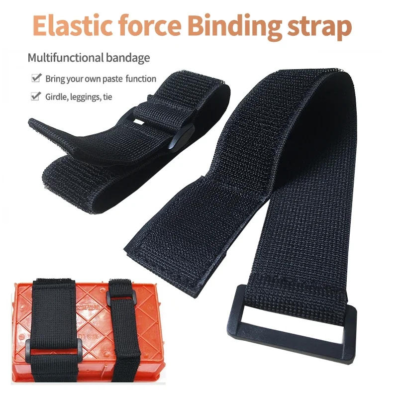 Description Picture 2 of item2/5PCS Customizable Elastic Reverse Buckle Nylon Magic Elastic Band Hook Loop Cable Ties Hook Straps sticky fastener tape