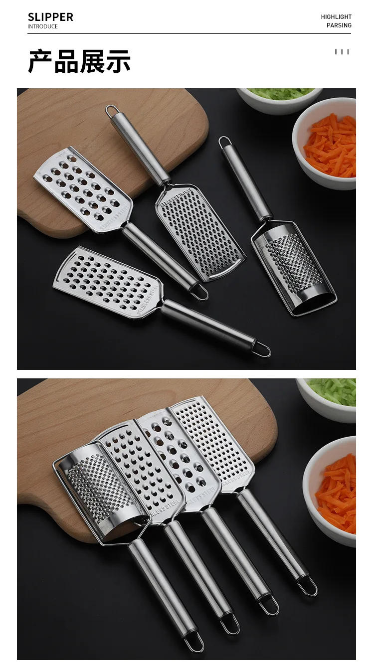 Description Picture 2 of itemStainless Steel Food Cheese Grater Portable Manual Vegetable Slicer Easy Clean Grater with Handle Multi Purpose Home Kitchen Too