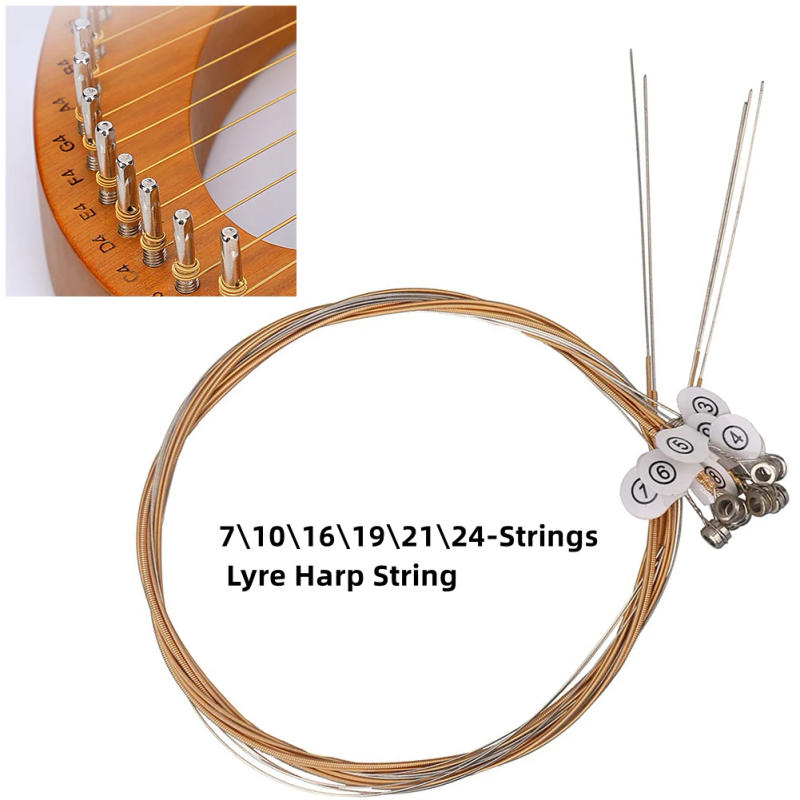 Description Picture 5 of item7 10 16 19 21 24 Strings Lyre Harp String Set Replacement Metal String Classic  Musical Instrument Accessorie