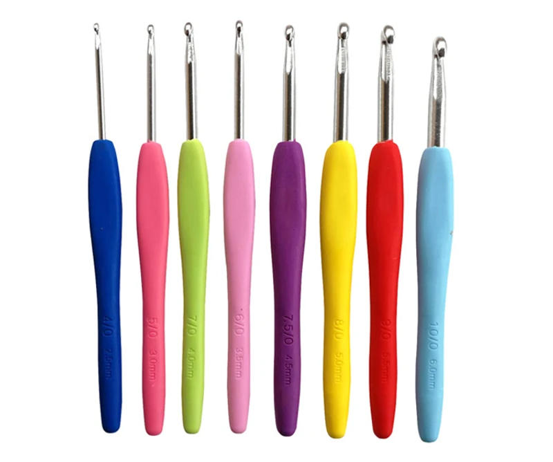 Description Picture 2 of itemQZLKNIT 8PCS/9PCS Crochet Hook Set Plastic Handles Aluminum Knitting Needles Medium and coarse size Crochet yarn weaving tool