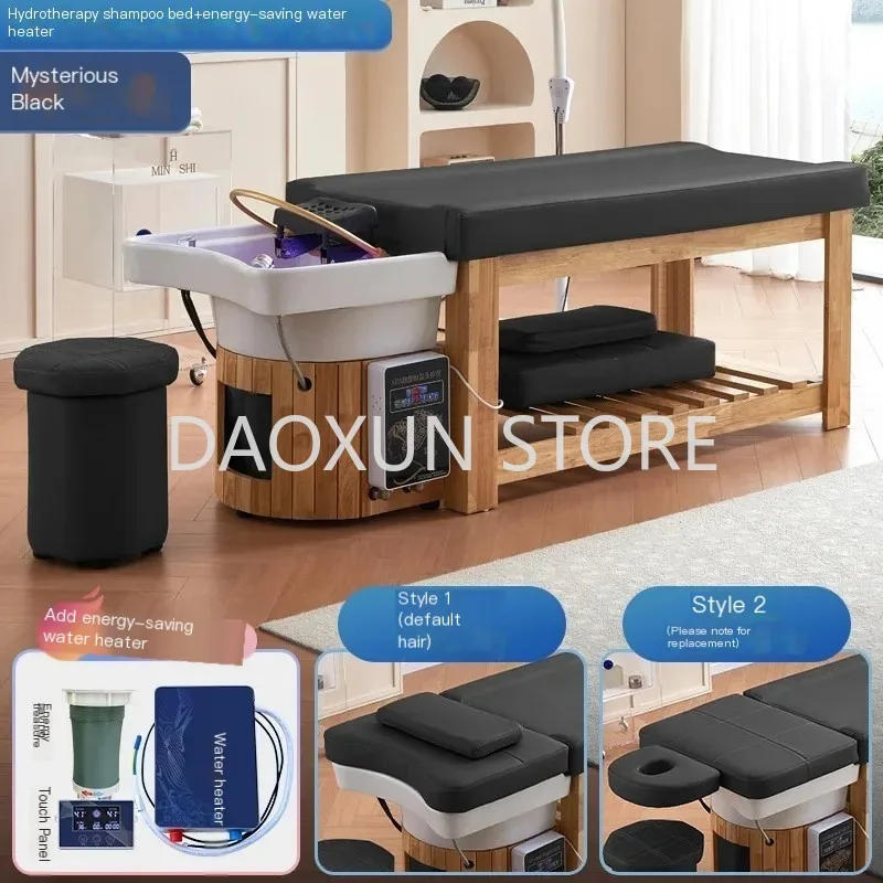 Description Picture 5 of itemHead Spa Wooden Shampoo Chair Fumigation Hair Salon Lighting Equipments Bed Therapy Chaise De Coiffure Salon Furniture MQ50SC