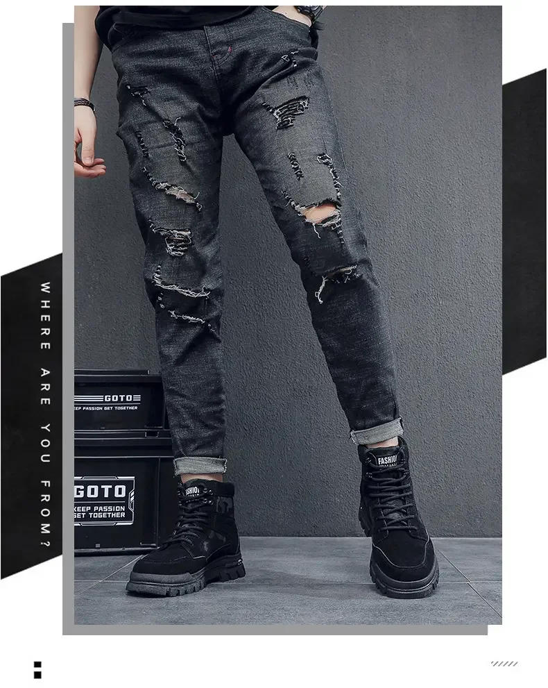 Description Picture 4 of itemMen's High Top Boots Flat Bottomed Lightweight Hiking Shoes Outdoor Black Hiking Shoes Jogging Tennis Walking Shoes, Motorcycle