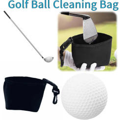 Golf Cleaning Bag Waterproof Liner Golf Club Wash Bag Golf Club Cleaner and Ball Cleaning Bag Cleans Club Grooves Dry Exterior