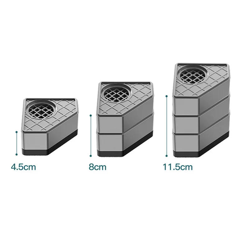 Description Picture 2 of itemGray Strengthen Washing Machine Anti Vibration Pad Rubber Feet Legs Mat Silent Washer Dryer Furniture Support Dampers Stand 4Pcs