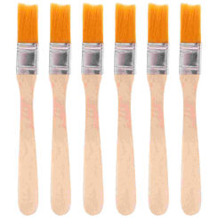 6 Pcs Paint Brush Painting Small For Wall Reusable Wooden Handle 1/2 Inch Portable Nylon With Child Grubber Nylon Bristle Brush