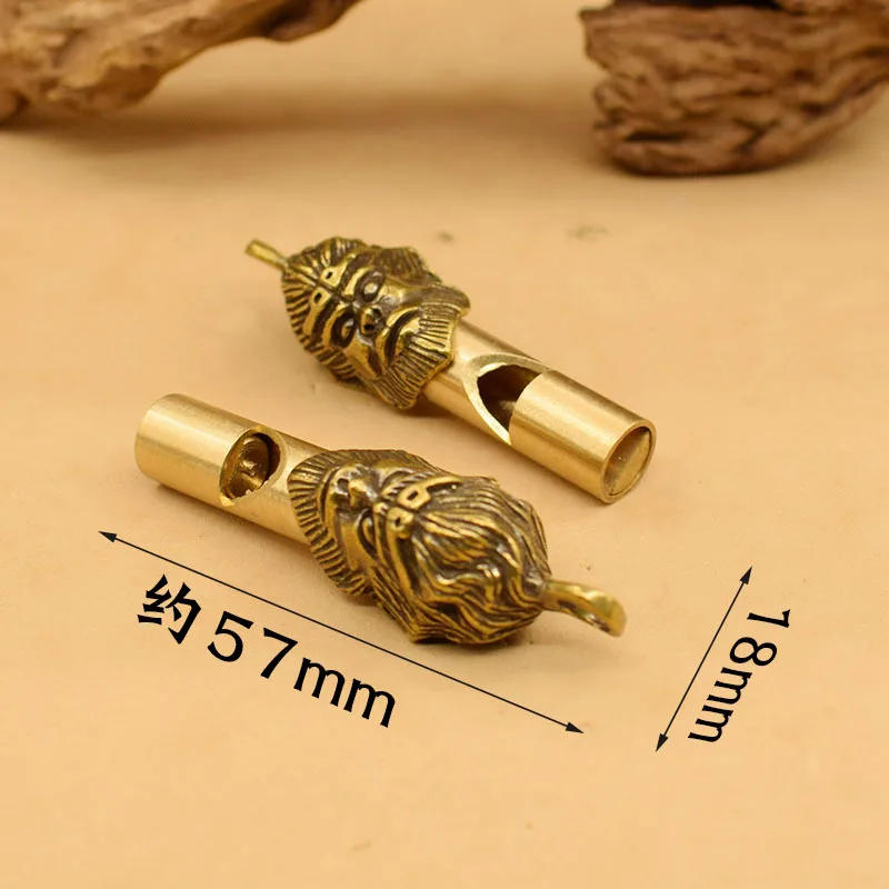 Description Picture 4 of itemBrass Keychain Pure Copper Handmade Retro Personality Whistle Pendant Children's Outdoor Survival Training Camp Whistle