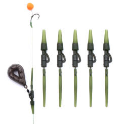 5 Set Helicopter Hair Rig Fishing Accessories Kit Lead Clip Quick Change Snap Swivels Boilie Fishing Method Feeder Carp Tackle
