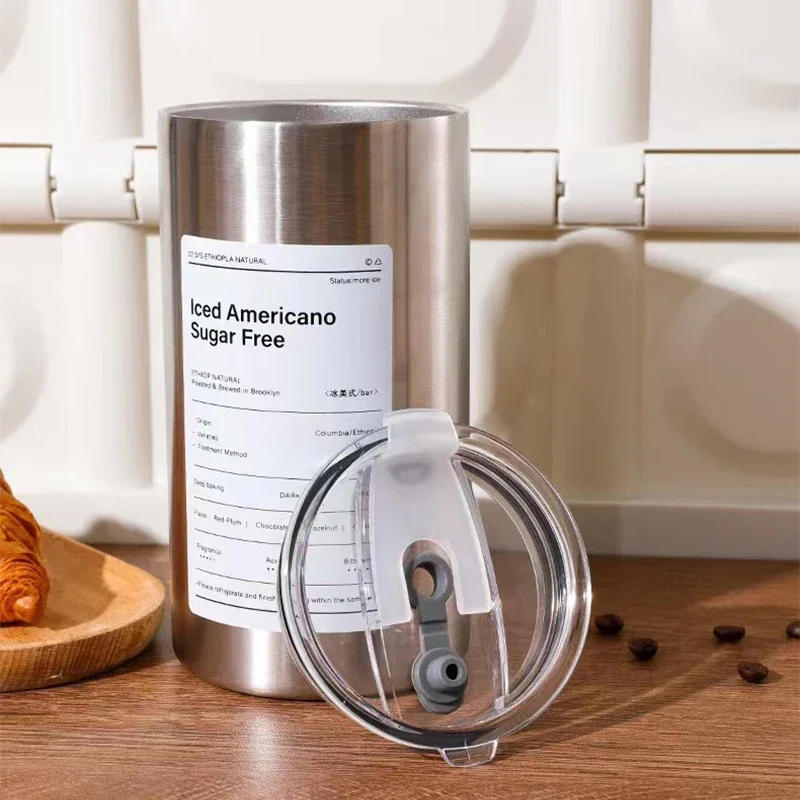 Description Picture 4 of itemStainless Aesthetic Cold Steel Mug With Lid Coffee Espresso Cups Pretty Drinkware, Drink Items Straw Bar 600ml