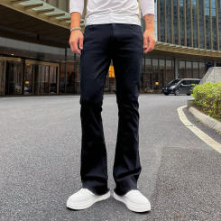 New men's fashion slim flared jeans High quality solid color elastic skinny jeans for spring summer autumn winter men's pants
