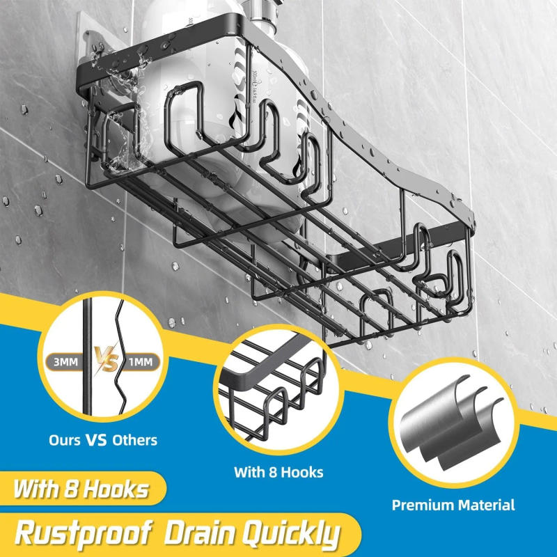 Description Picture 4 of item5Pack Bathroom Shelf Stainless Steel Storage Organizer Soap Rack Toothbrush Holder Bathroom Accessories No Drill Wall Shelf