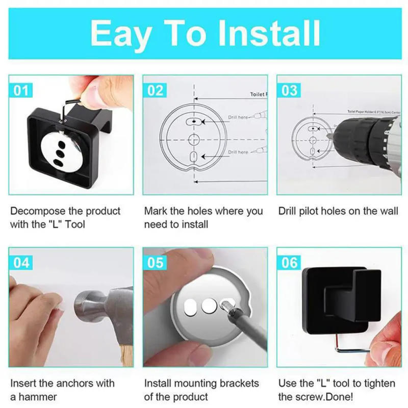 Description Picture 3 of itemTowel Bar Set Multifunctional Bathroom Hardware Set Wall Mounted Black Bathroom Accessory Set Stainless Steel Towel Bar Set