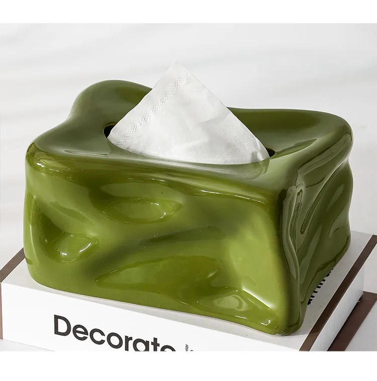 Description Picture 3 of itemGreen Bubbles Tissue Box Dining Table Napkin Holder Paper Towels Removable Tissue Boxes Cotton Candy Shaped Paper Towel Case
